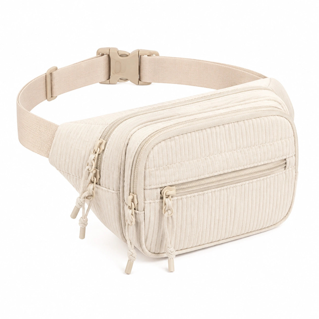 Gürteltasche 28 x 8 x 16 cm aus Textil in Creme für Alltag mit Rippstruktur