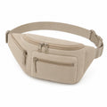 Gürteltasche 32 x 8 x 16 cm Textilgewebe Beige mit Reißverschluss und verstellbarem Hüftgurt