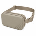 Gürteltasche 22 x 7 x 14 cm aus Kunststoff und Textil Beige mit verstellbarem Gurt