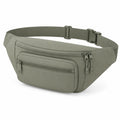 Bauchtasche 35 x 8 x 15 cm Textil Olivgrün verstellbar mit Reißverschlüssen