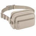 Gürteltasche 24 × 7 × 15 cm Beige aus Textil mit verstellbarem Gurt und Reißverschluss
