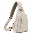 Umhängetasche 20 x 10 x 34 cm Beige Textil mit verstellbarem Schultergurt