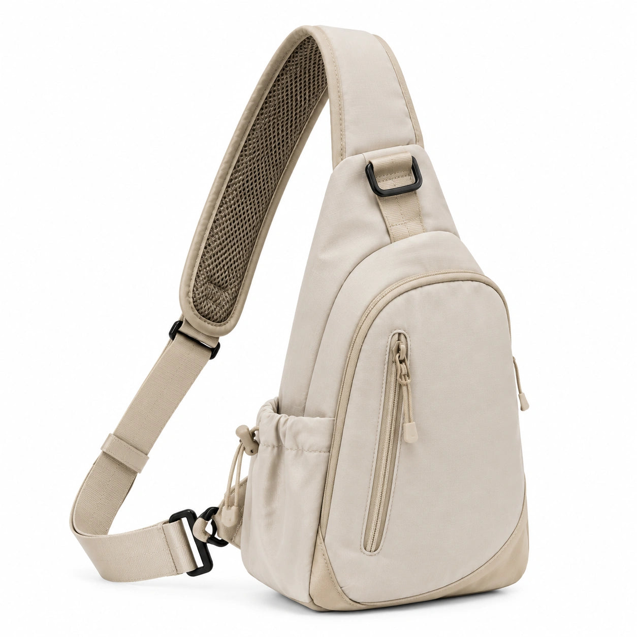 Umhängetasche 20 x 10 x 34 cm Beige Textil mit verstellbarem Schultergurt