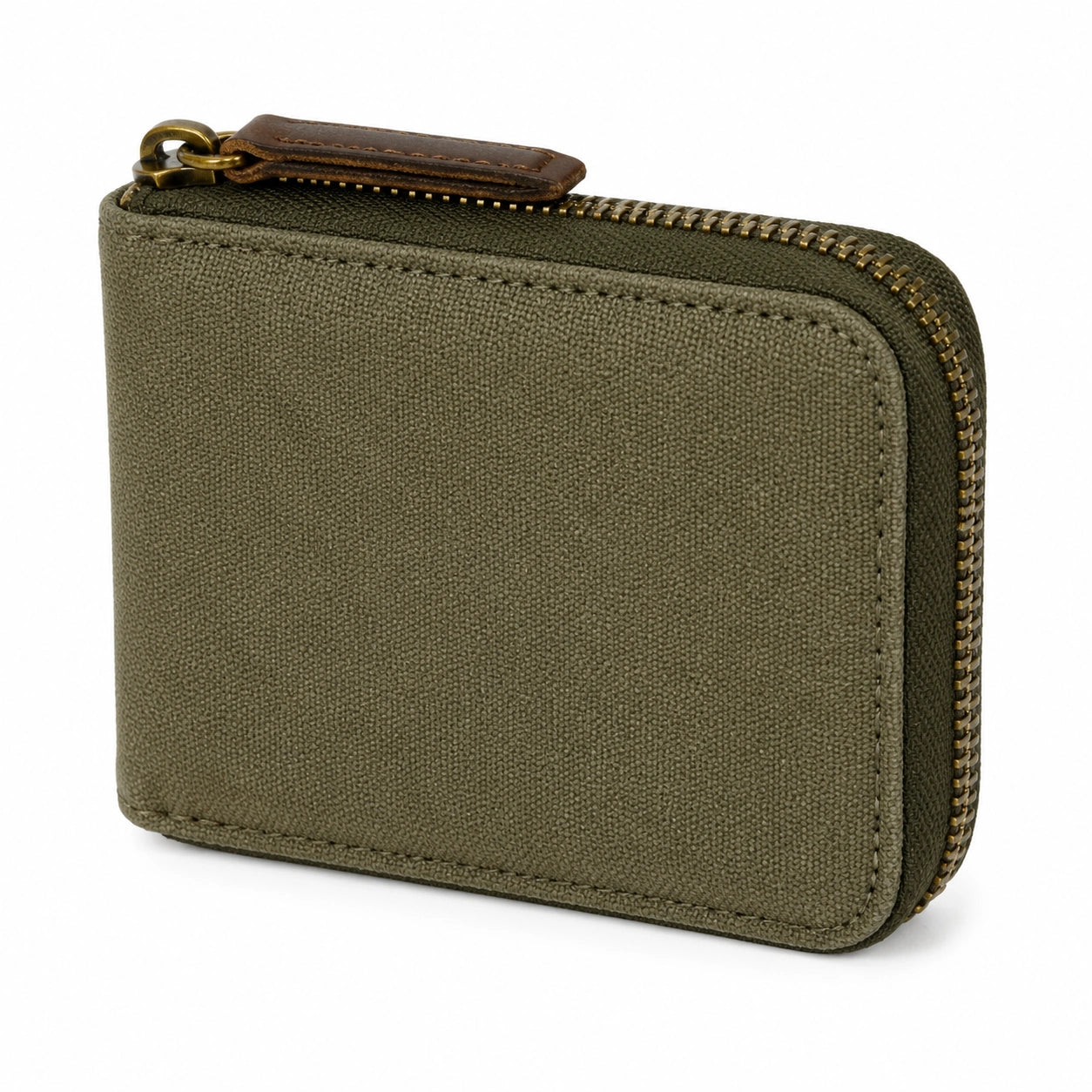 Geldbörse 12 x 2 x 9 cm aus Textil in Olivgrün mit Reißverschluss