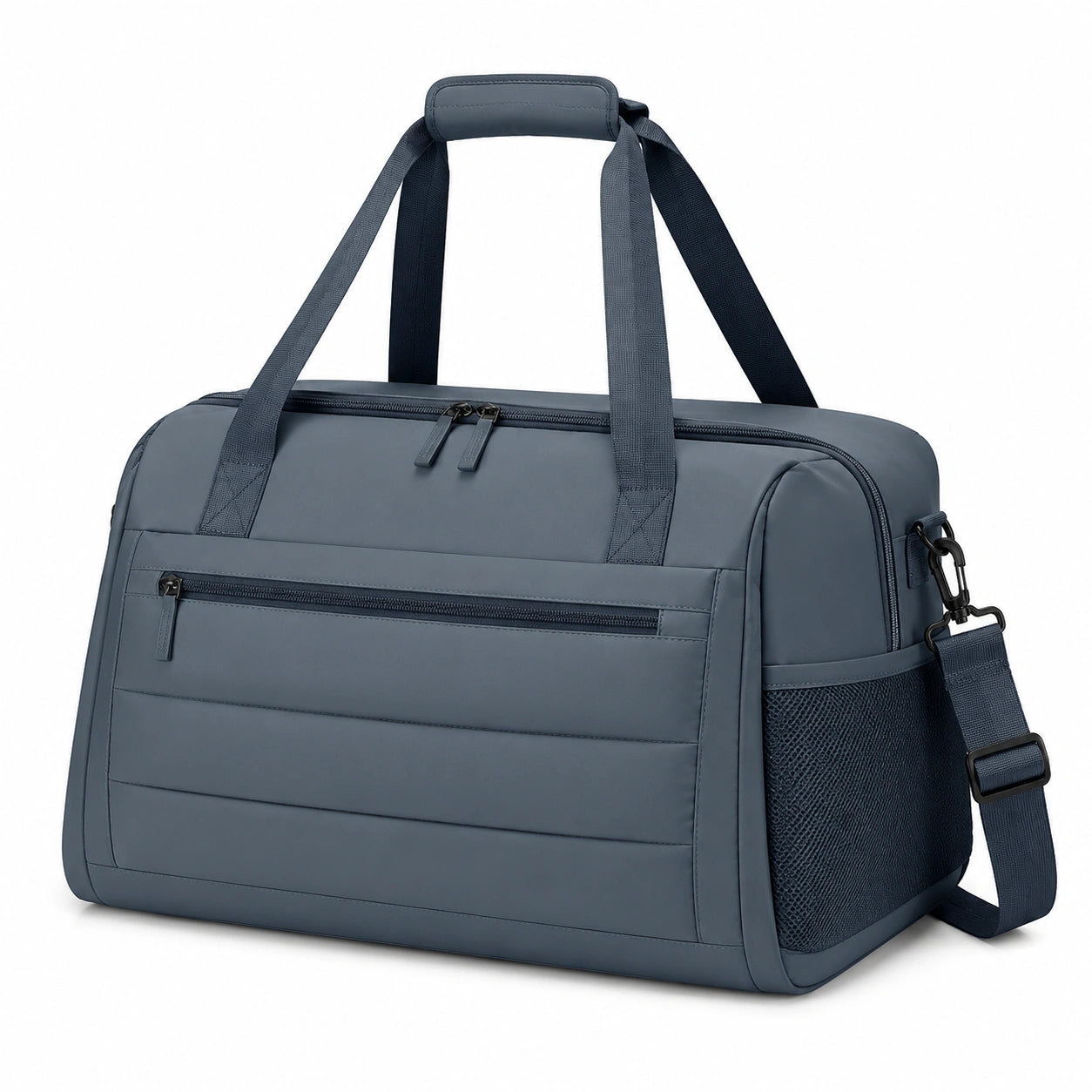 Reisetasche 45 x 25 x 28 cm aus Synthetik Dunkelblau mit Schultergurt und Reißverschluss