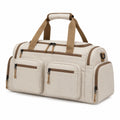Reisetasche 55 x 28 x 30 cm Textil Beige Braun mit Mehrfachfächern