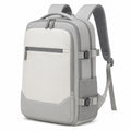 Rucksack 30 x 16 x 45 cm aus Textil Hellgrau Grau für Alltag und Reise mit Mehrfachfächern
