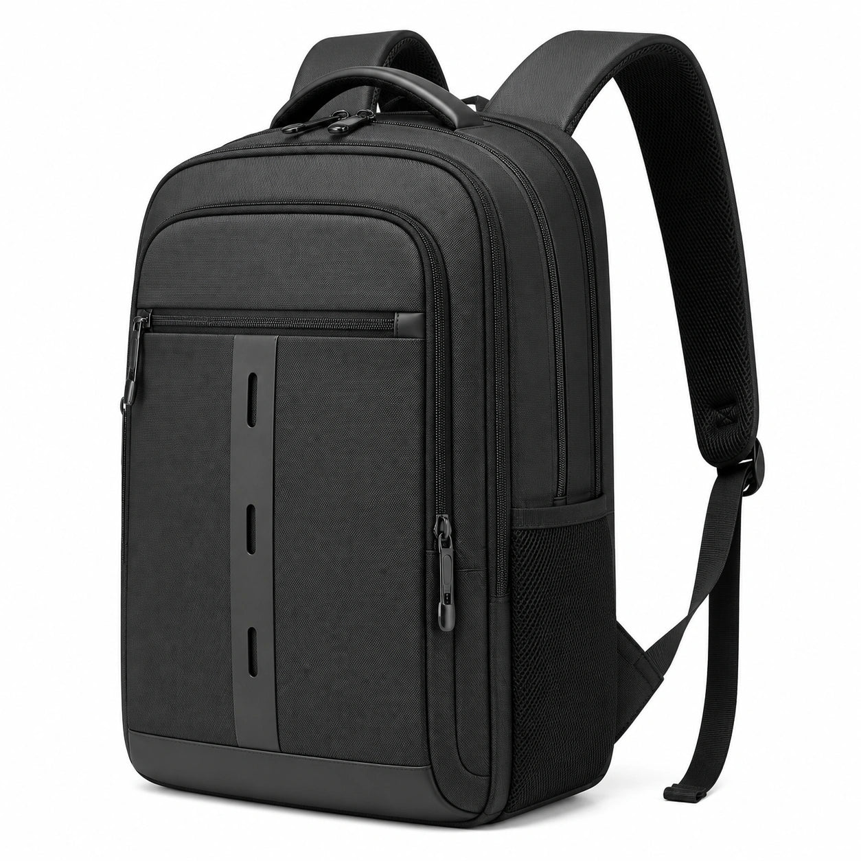 Rucksack 32 × 16 × 46 cm aus Textil Schwarz mit gepolsterten Schultergurten