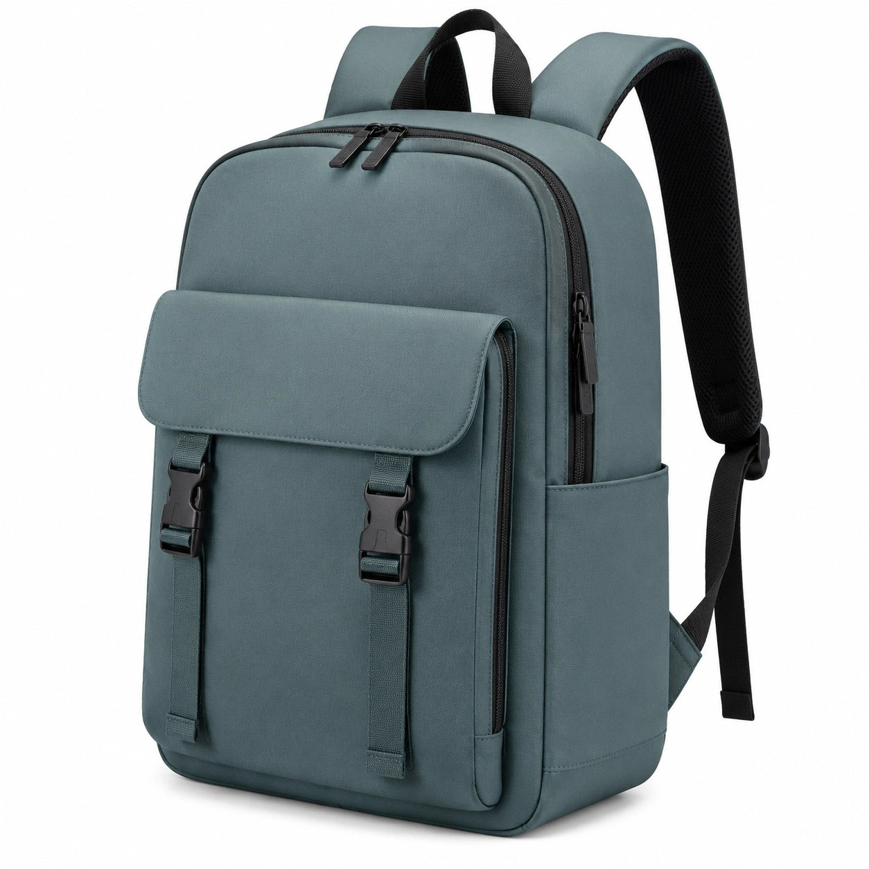 Rucksack 30 x 15 x 45 cm aus Textil Blaugrau für Alltag mit gepolsterten Schultergurten