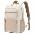 Rucksack 30 x 16 x 43 cm aus Textil in Creme mit Reißverschlusstaschen