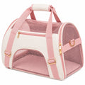 Haustier Transporttasche 45 x 28 x 28 cm Textil Netzgewebe Rosa Cremeweiß mit Reißverschluss