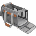 Haustier-Transporttasche 45 x 28 x 28 cm aus Textil in Grau mit Netzfenstern