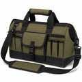 Werkzeugtasche 40 x 20 x 28 cm aus Textilgewebe Olivgrün Schwarz mit Schultergurt und Fächern