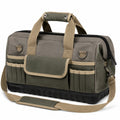 Werkzeugtasche 40 x 20 x 28 cm aus Textilgewebe Grün Grau mit Schultergurt